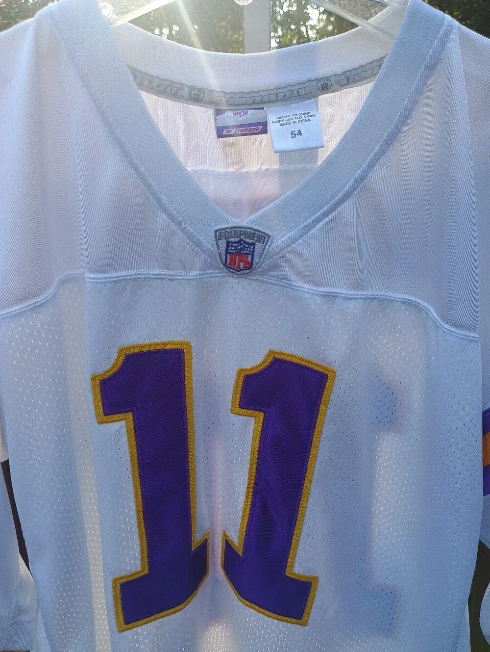NFL Dante Culpepper Vikings White #11 Reebok Football Jersey 3XL (54)